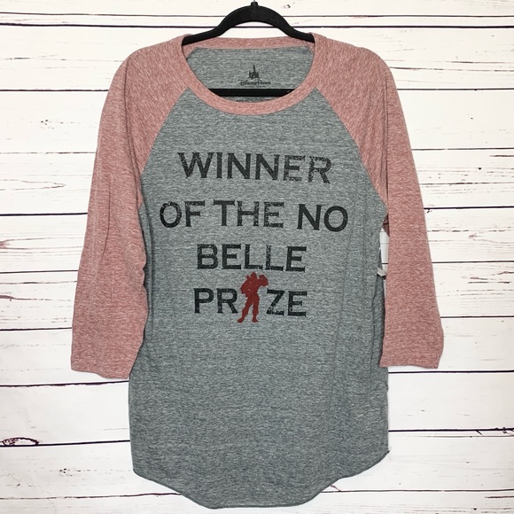 NWT Disney Winner Of The No Belle Prize Raglan Tee Men’s Size Large - Picture 1 of 7